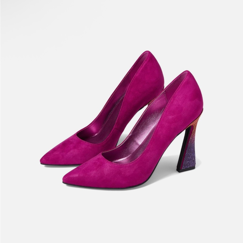 Woman's Nine West | Elegant Tunips Fuchsia Heels/Pumps Size 9M - Picture 6 of 15